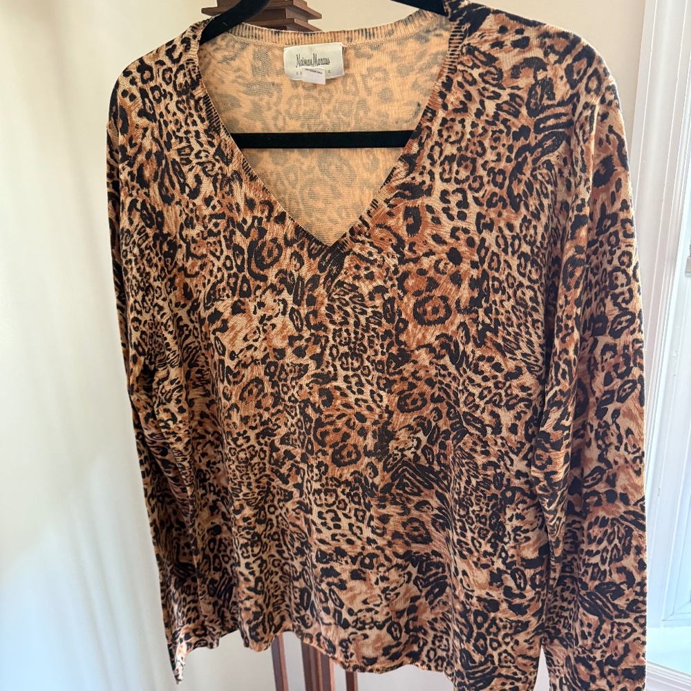 Neiman Marcus Animal Print pullover